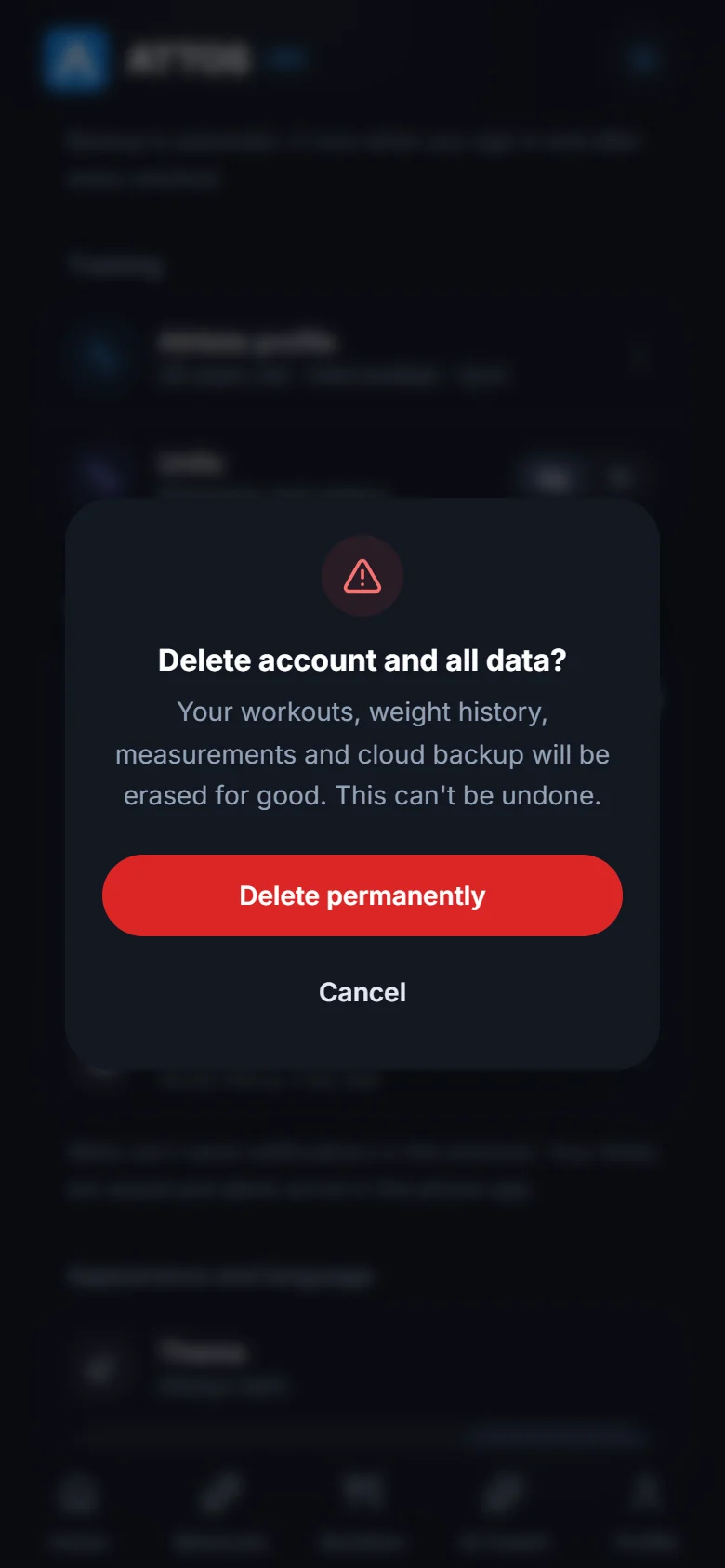 Delete your account and your data
