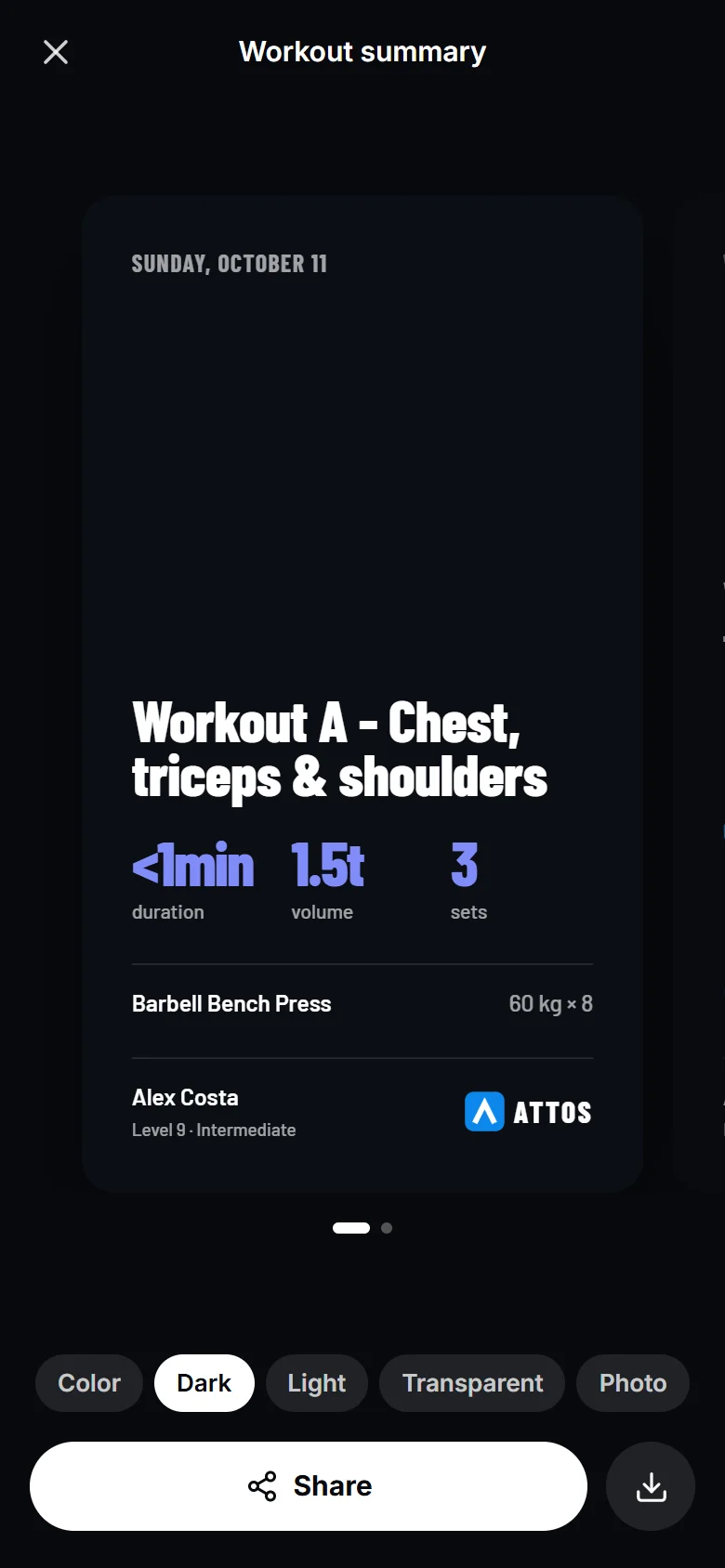 Share your workout