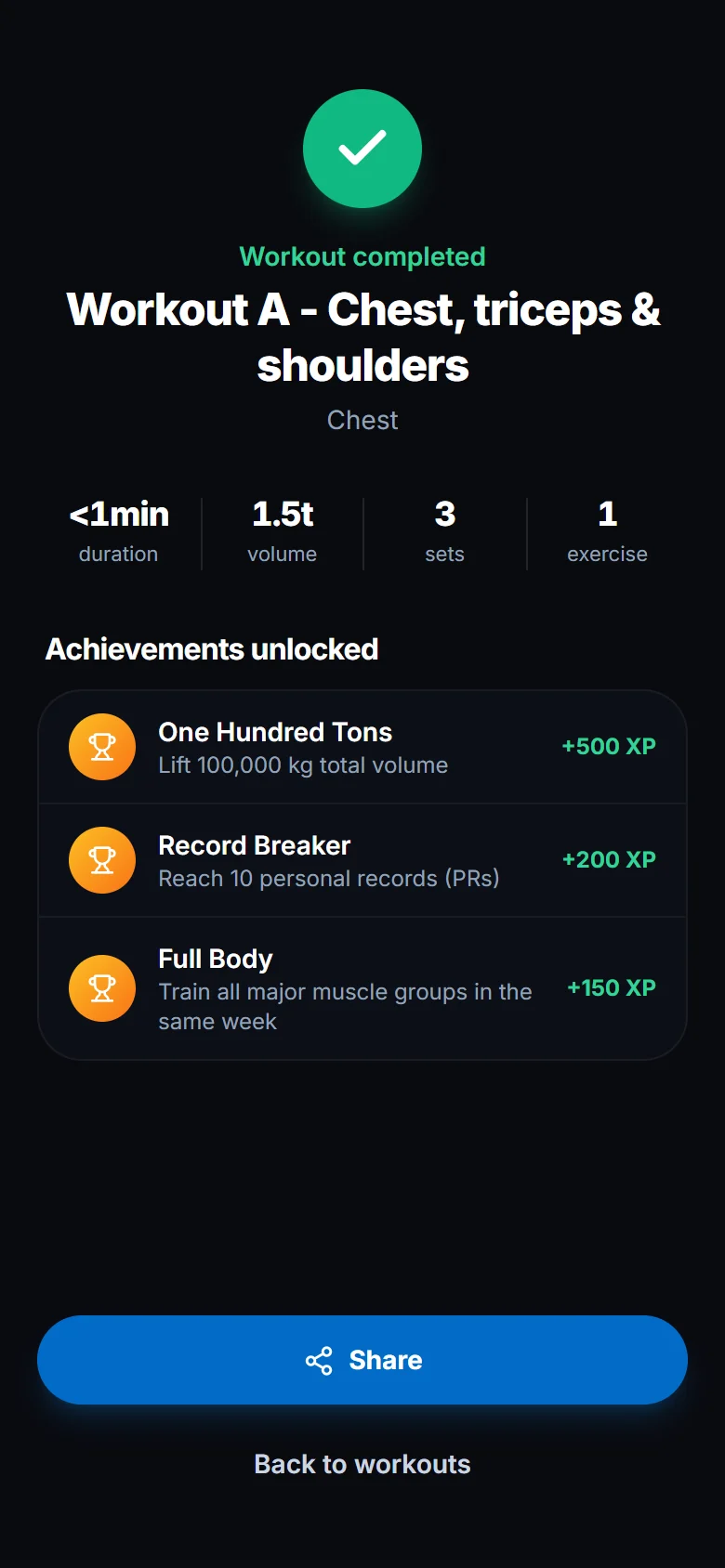 Finish and see the summary