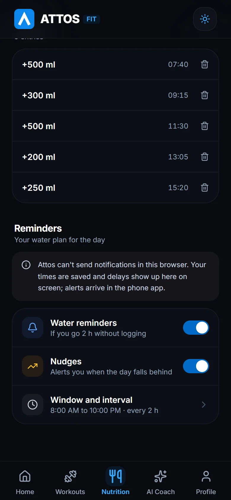 Turn on water reminders (1)