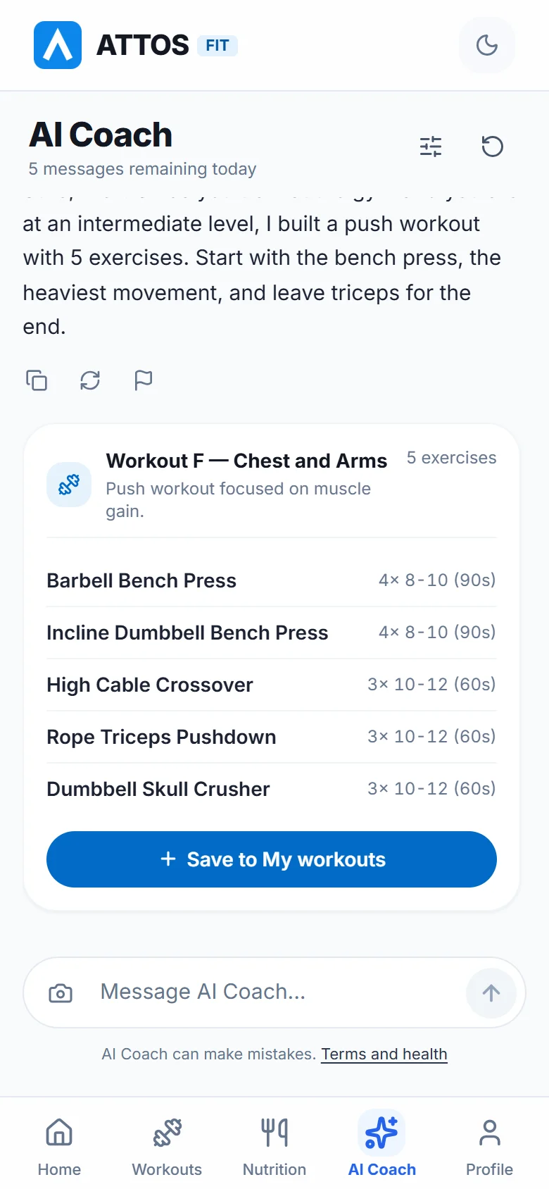 A coach that knows your profile