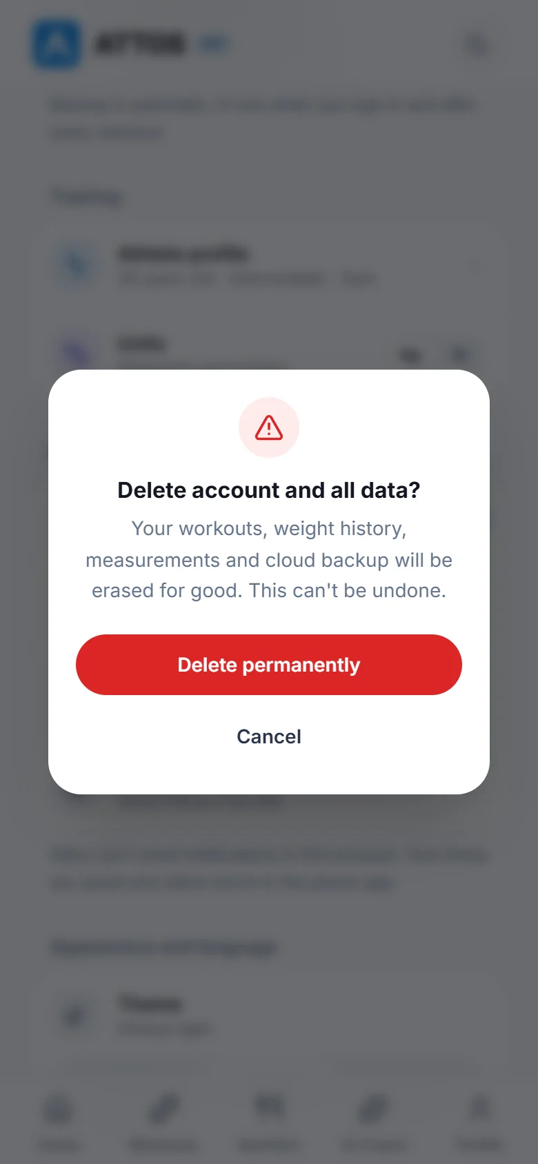 Delete your account and your data