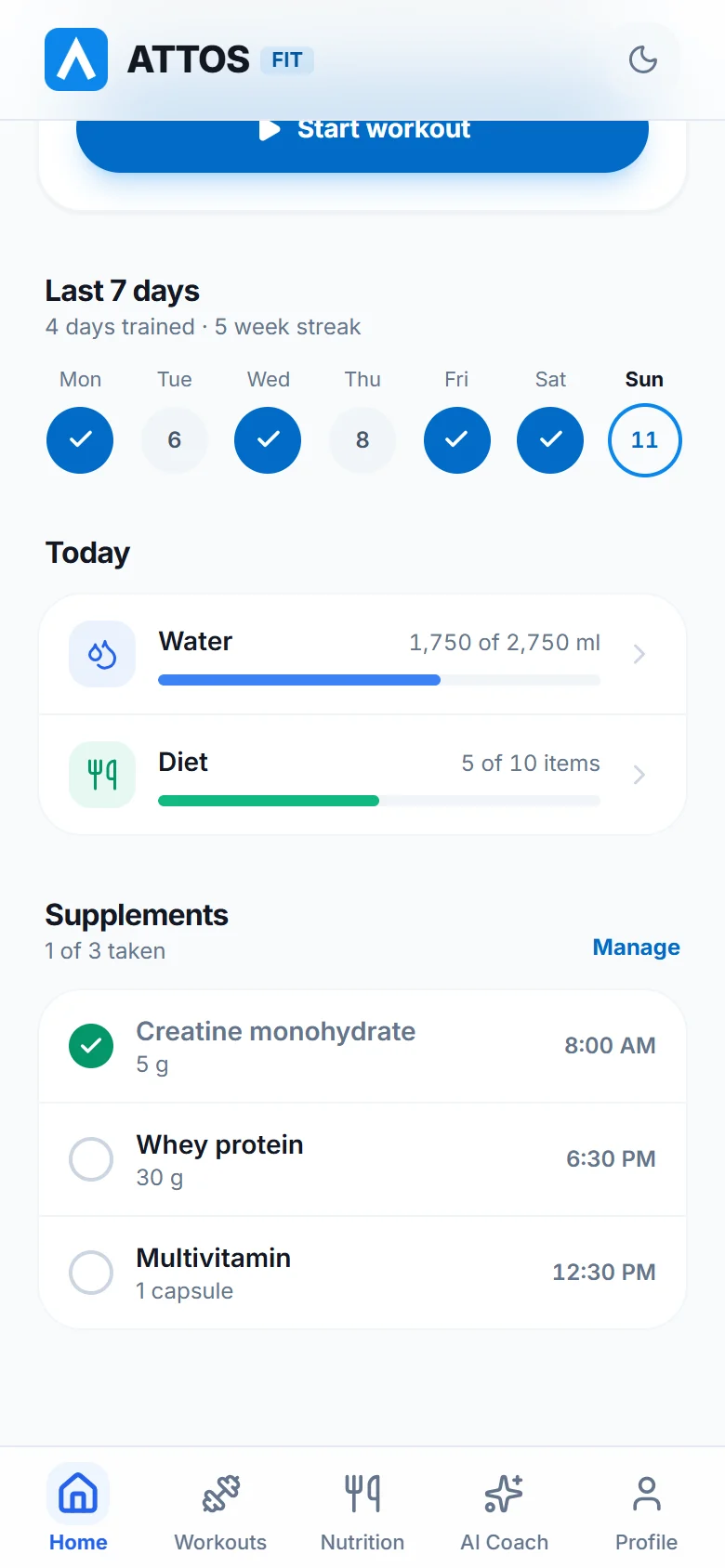 Keep up with water, diet and supplements