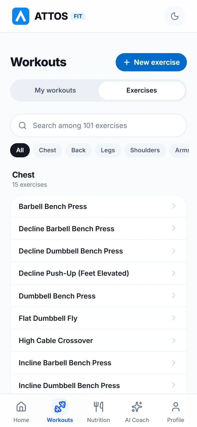 Browse the exercise library (1)