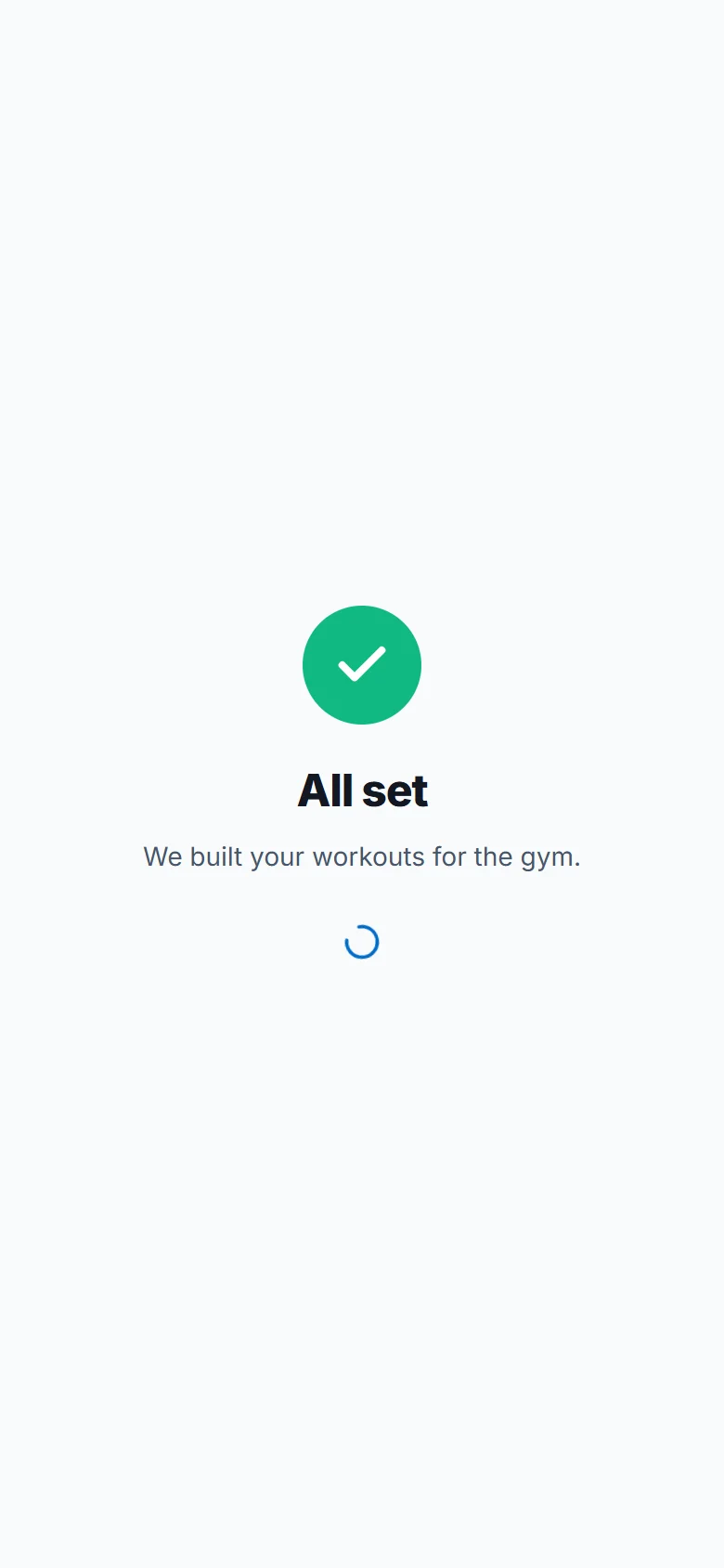 All set: your workouts are ready