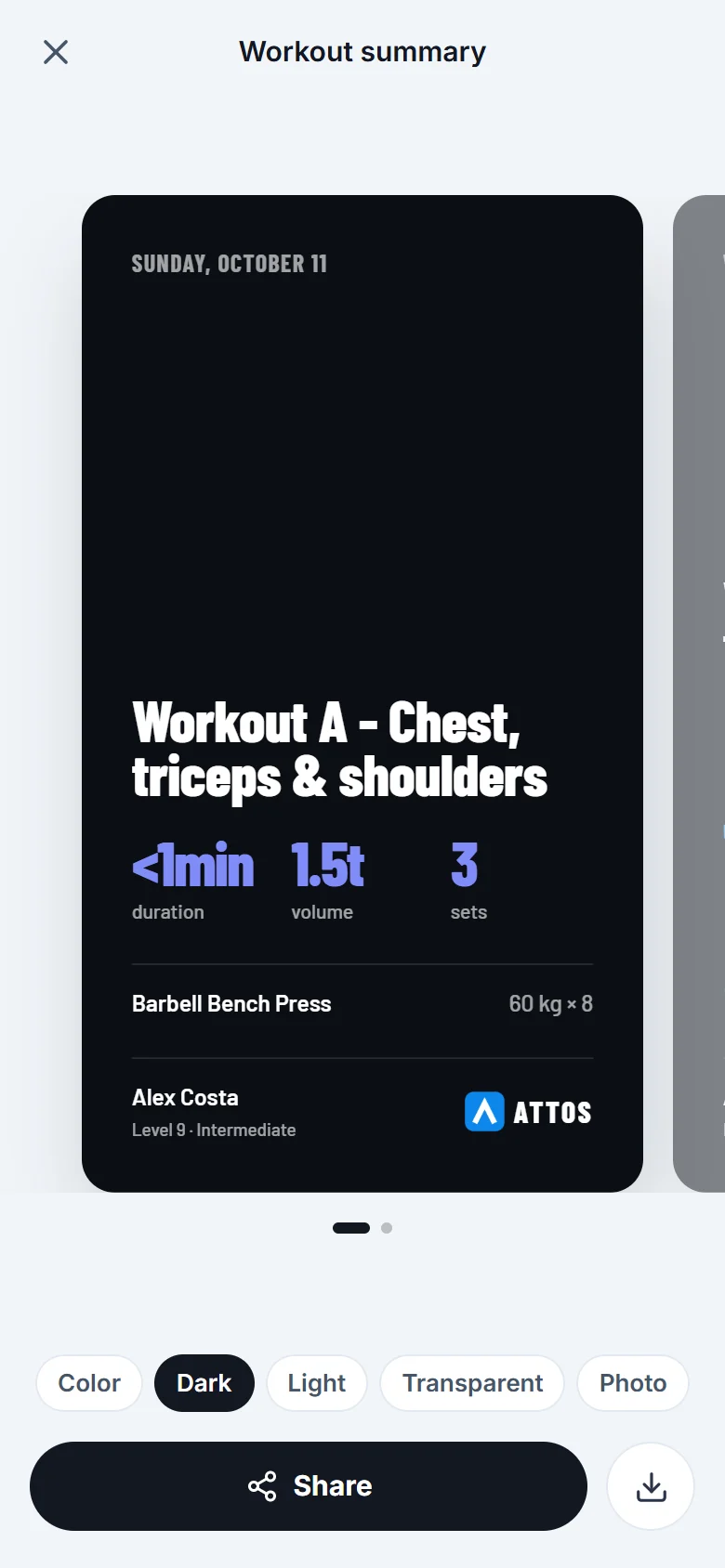 Share your workout