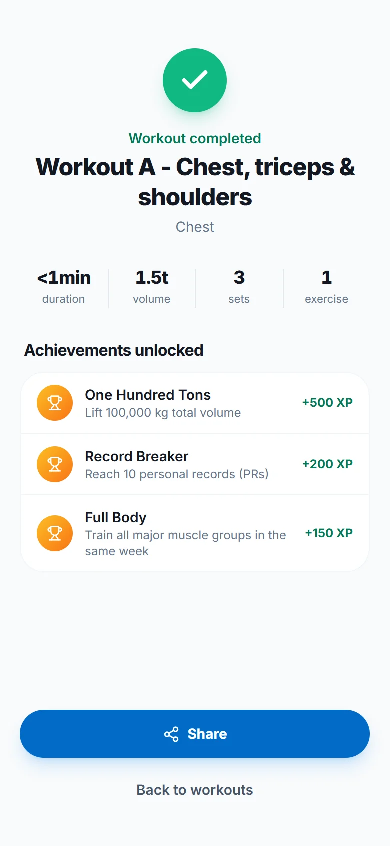 Finish and see the summary