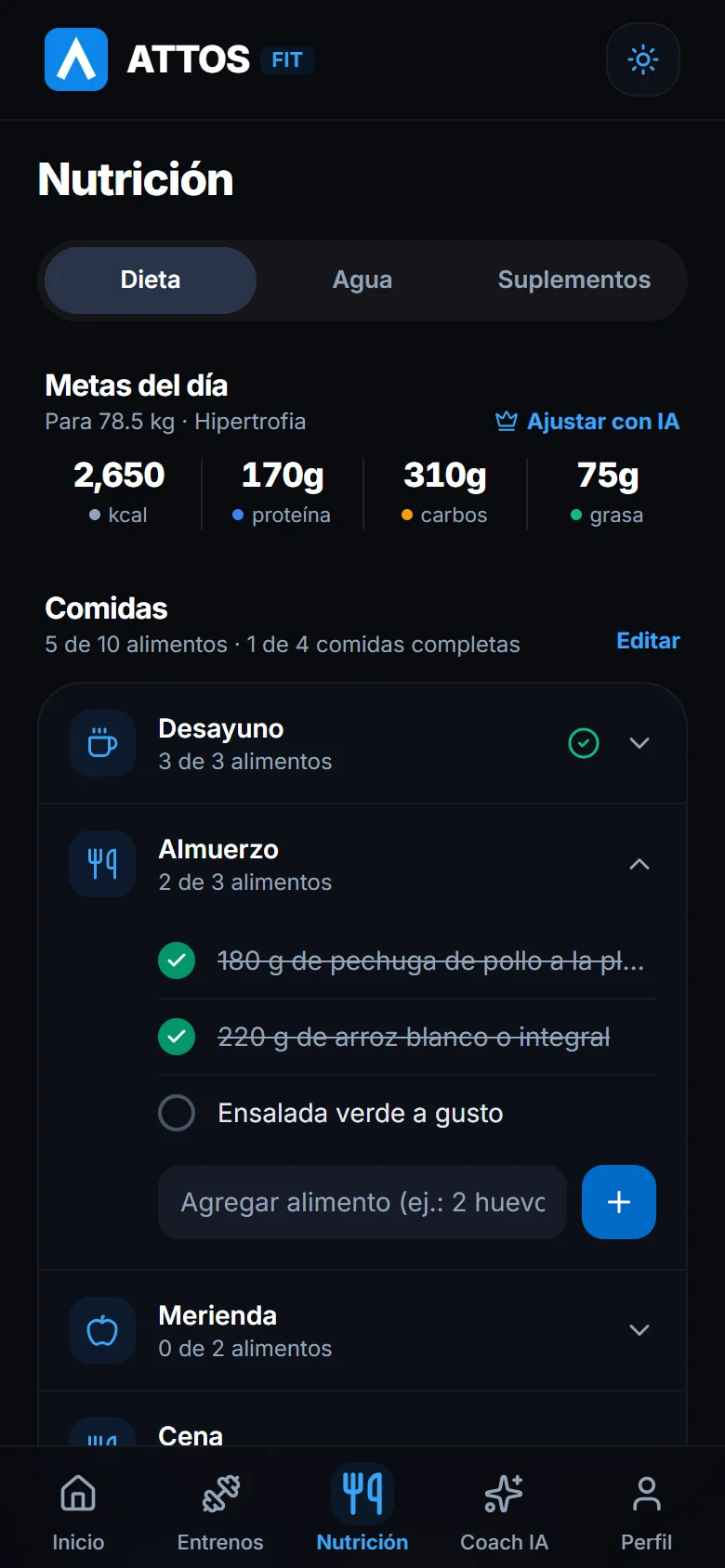 Sigue tus metas y marca tus comidas (2)