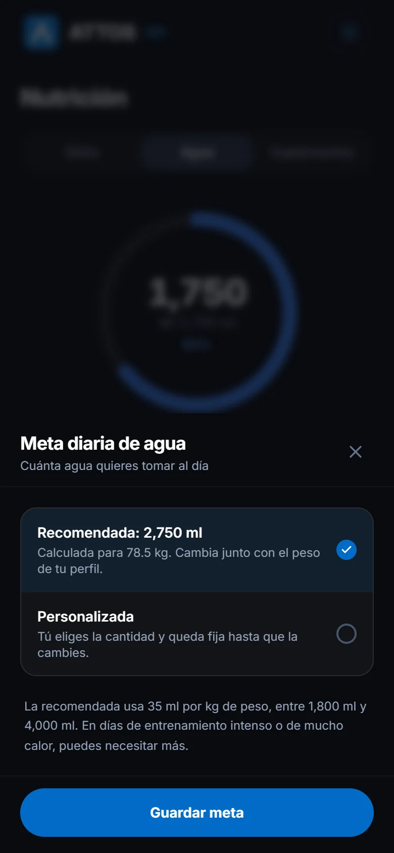 Registra el agua y ajusta tu meta (2)