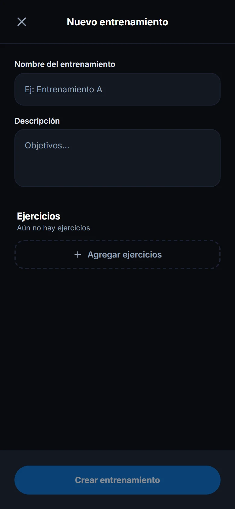 Crea un entrenamiento desde cero (1)