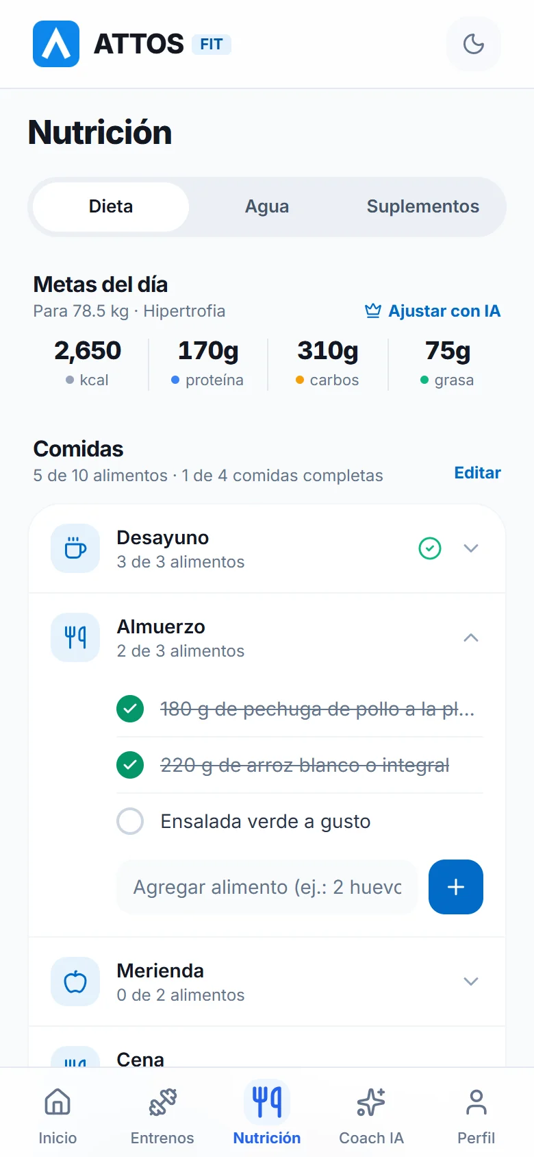 Sigue tus metas y marca tus comidas (2)