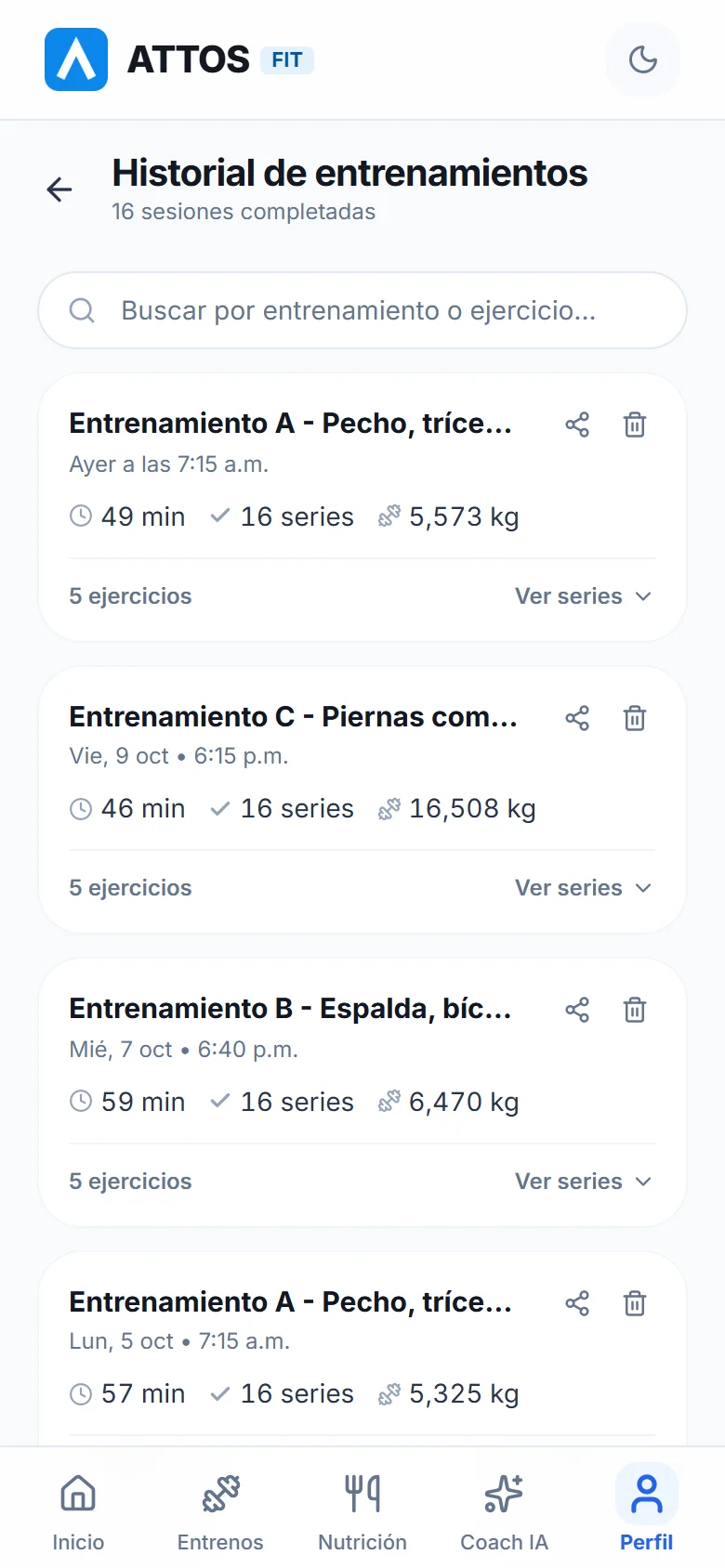 Consulta el historial de entrenamientos (1)