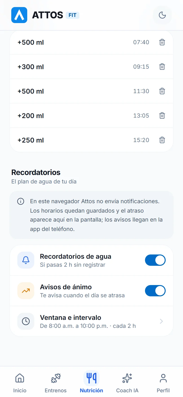 Activa los recordatorios de agua (1)