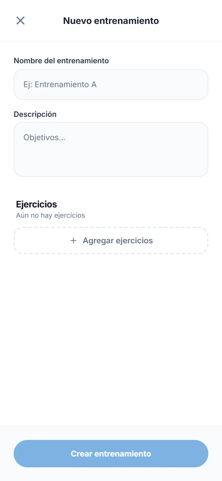 Crea un entrenamiento desde cero (1)