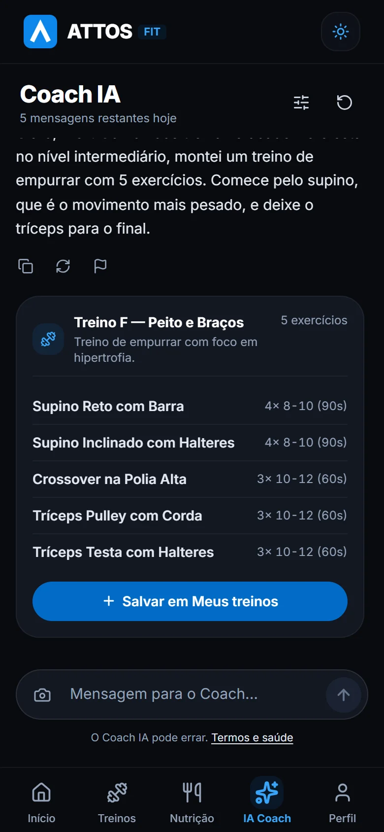 Um coach que conhece a sua ficha