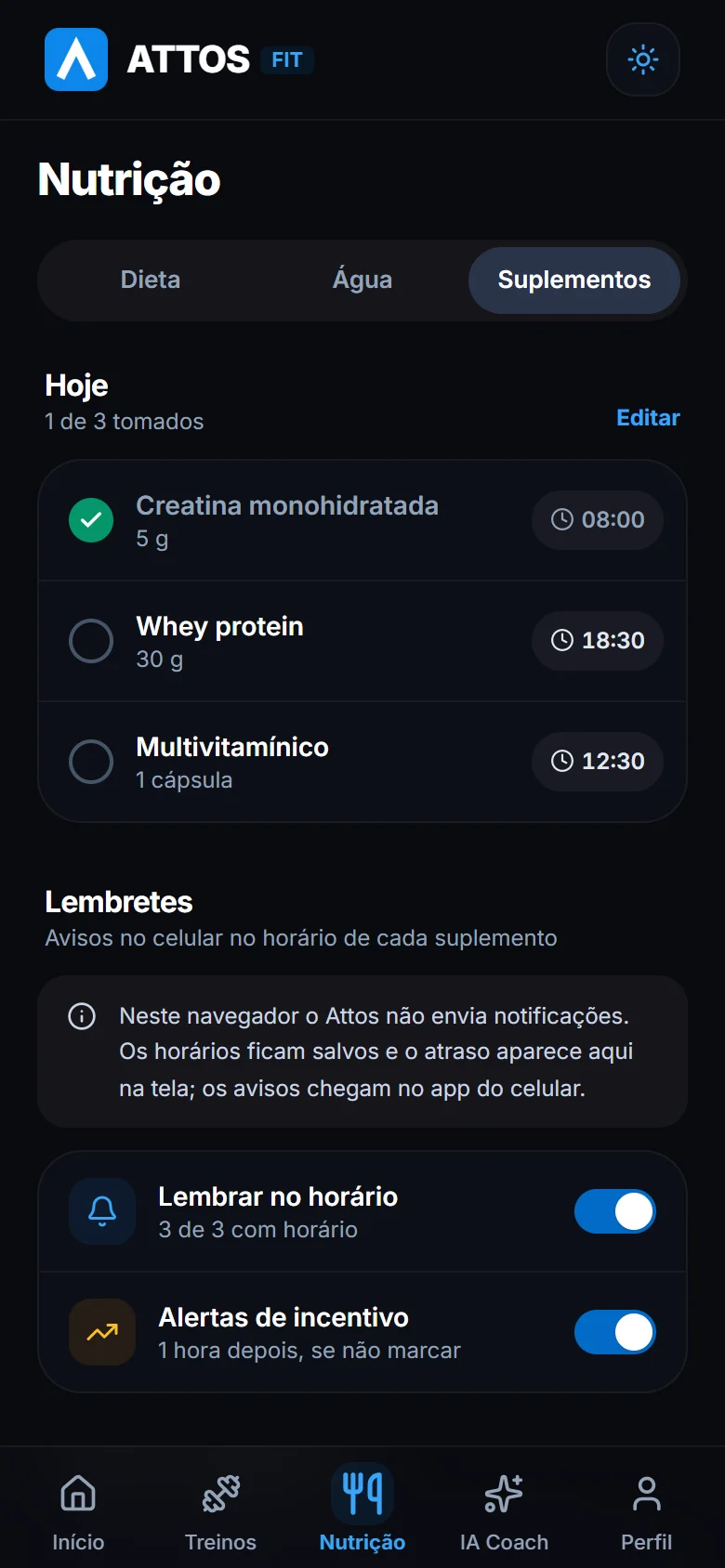 Cadastre suplementos e horários (1)
