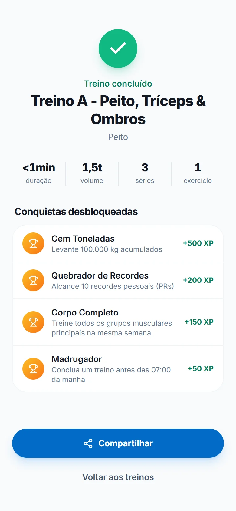 Finalize e veja o resumo