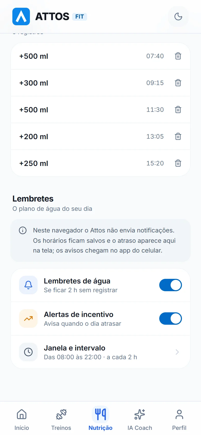 Ative os lembretes de água (1)
